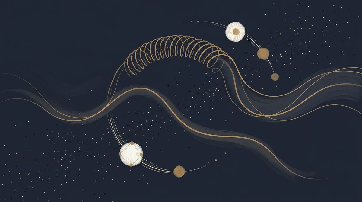 Abstrakt illustration av stress och migran — kortisol och avspanning som utlosare